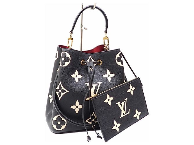 Néonoé Borsa Louis Vuitton Bicolor Monogram Empreinte NeoNoe MM Nero Beige