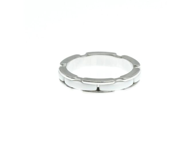 Chanel Ultra Collection Band Ring Silvery White White gold Ceramic  ref.1837690