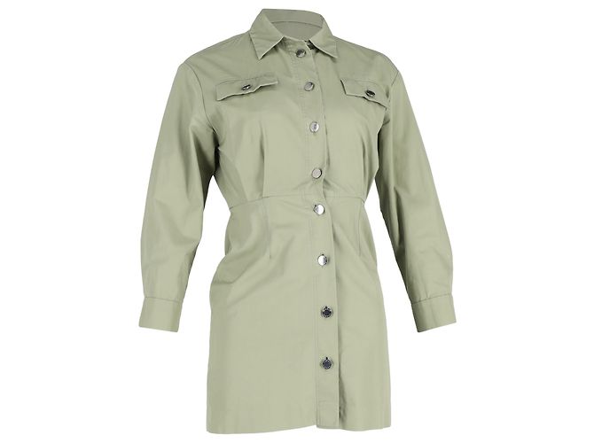Mini abito camicia Sandro Liana in cotone verde