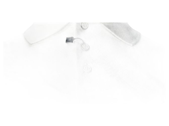 Polo de algodão branco com logo bordado Saint Laurent