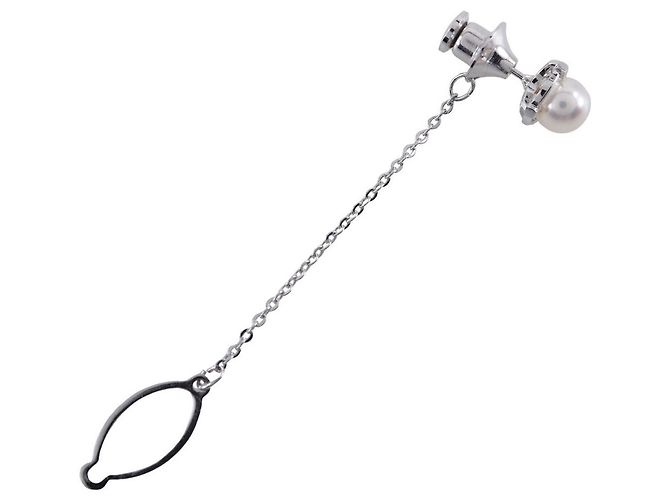 Pin de corbata de perla Mikimoto plata 7,1 mm