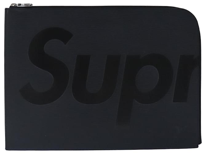 Pochette Zippée Louis Vuitton Preto Couro  ref.1838658