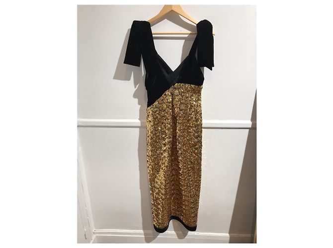 Autre Marque RAISA VANESSA Kleider T.International S Polyester Golden