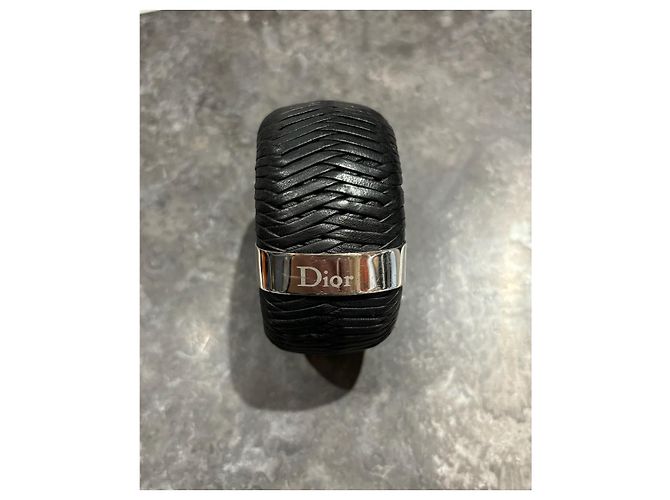Pulseiras DIOR T. Couro Preto