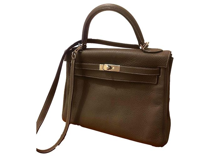Kelly 32 Etoupe Clemence Hermès Turquoise