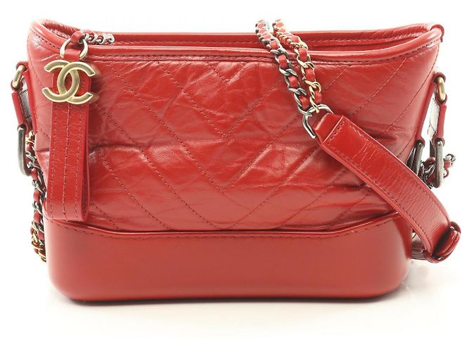 Chanel Gabrielle Small Hobo Bag Red Leather