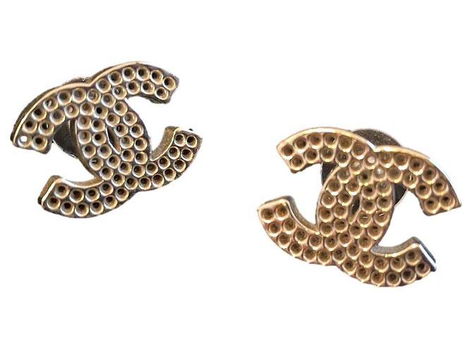Boucles d'oreilles Chanel CC Argentées Métal