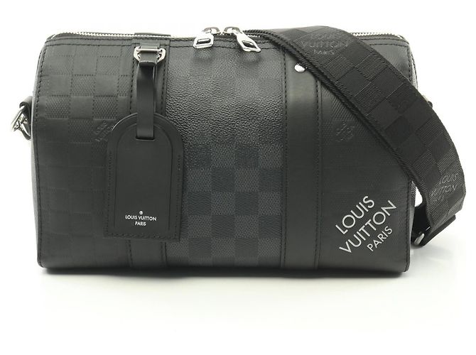 Bolsa de ombro Louis Vuitton Damier Graphite City Keepall N40452 Preto