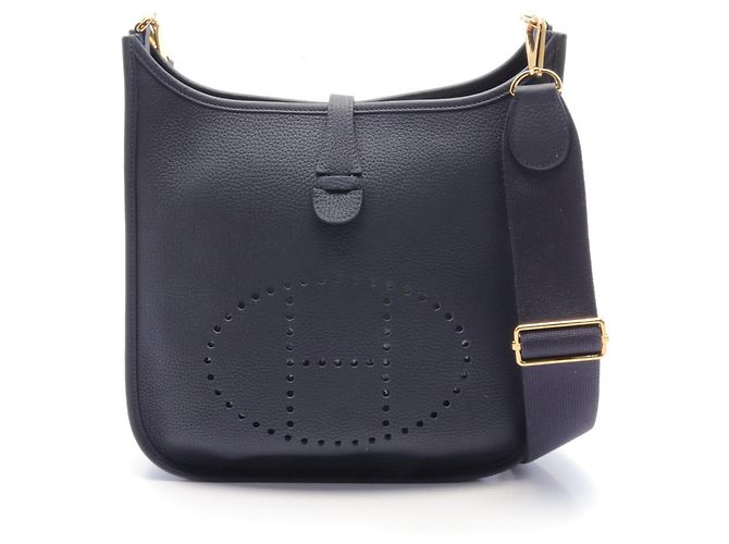 Hermès Hermes Evelyne III PM Shoulder Bag Navy Blue