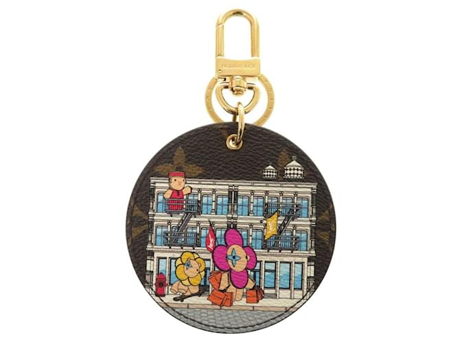 Louis Vuitton Vivienne Porte Cle Illustre Monogram Keychain Brown Patent leather  ref.1842062