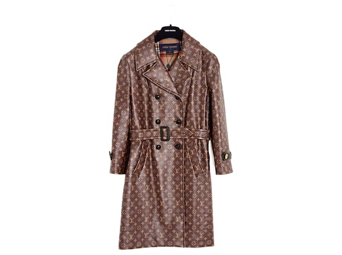 Louis Vuitton 2020 Manteau FR38 LV Silk Monogram Trench Coat UK10