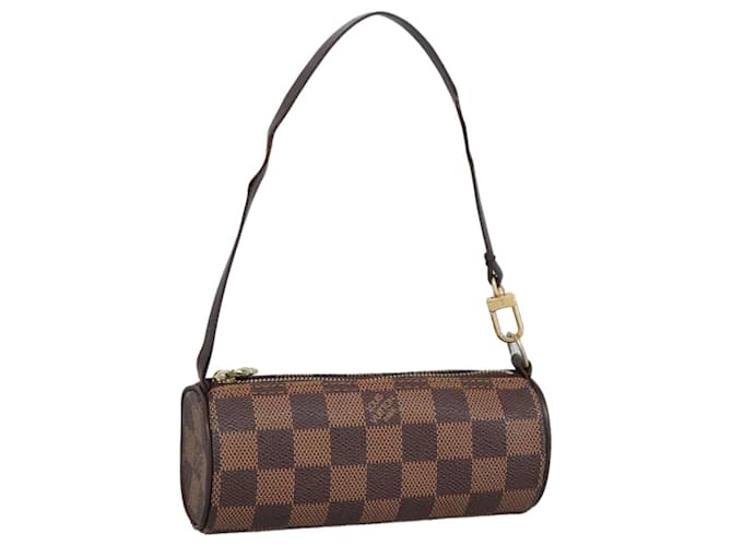 LOUIS VUITTON Damier Ebene Papillon Pouch LV Auth 99828  ref.1842655