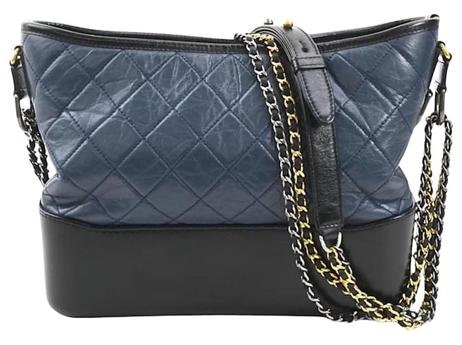 Chanel Gabrielle Navy blue Leather  ref.1842785
