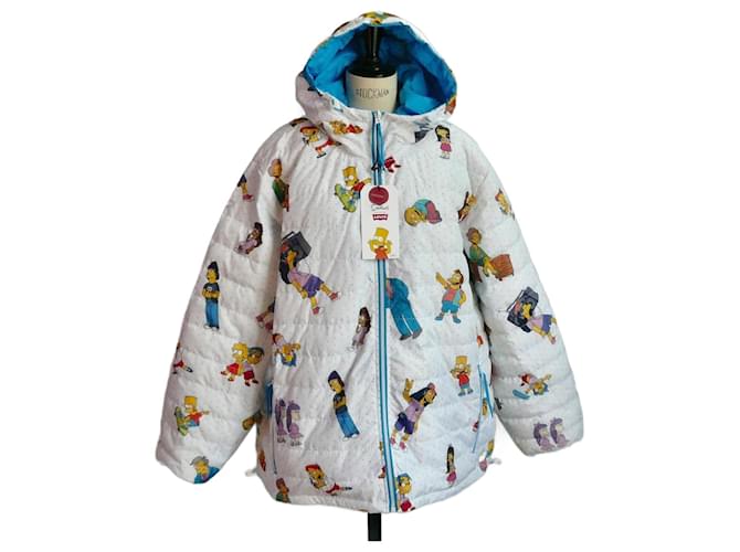 LEVI'S x THE SIMPSONS New reversible puffer jacket with tags XL White Polyester  ref.1842873