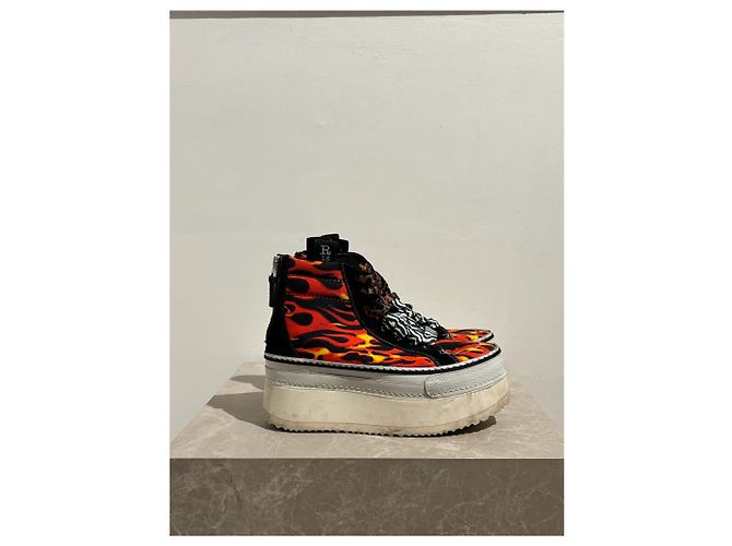 LANVIN Sneakers T.EU 37 Stoff Rot