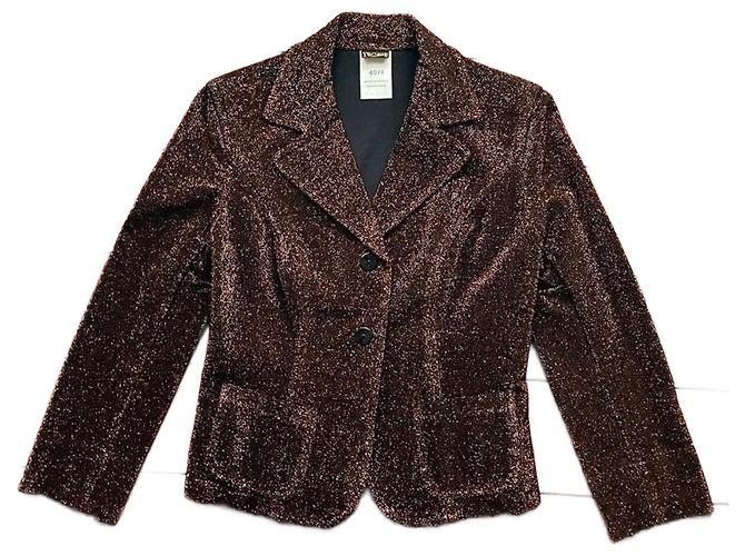 Giacca corta Plein Sud in Lurex oro rame D'oro Metallico