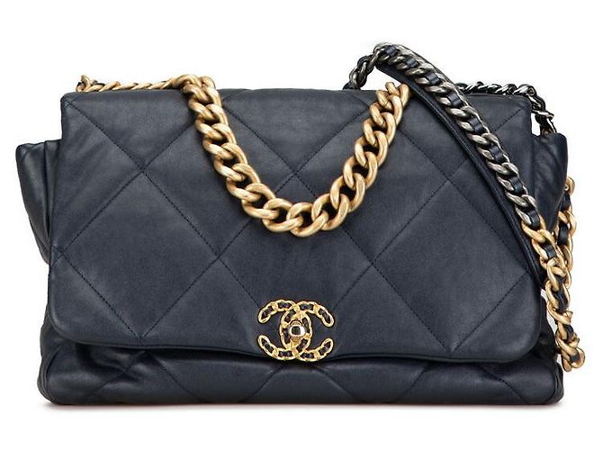 Chanel 19 Chanel Lambskin 19 Large Chain Shoulder Bag Blue