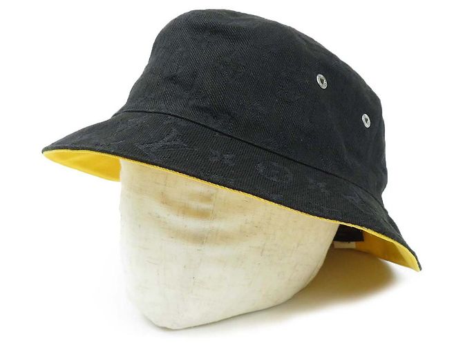 Cappello reversibile in denim Monogram Louis Vuitton Nero