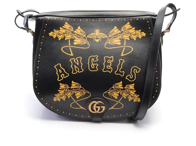 Gucci MLB LA Angels Leather Shoulder Bag Black  ref.1844092