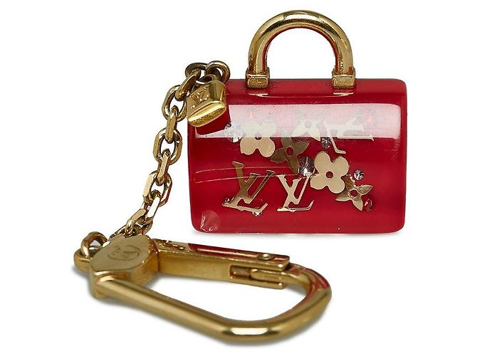 Chaveiro Charm Inclusion Speedy Louis Vuitton Vermelho Ouro
