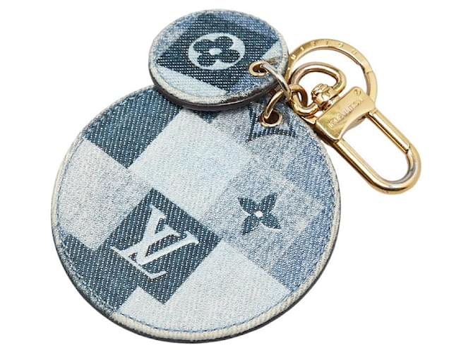Louis Vuitton Denim Leather Key Holder Blue  ref.1844234