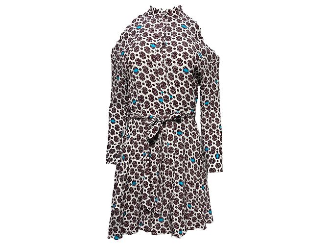 Maje Ralinka Cold Shoulder Button Down Mini Dress in Multicolor Viscose Multiple colors
