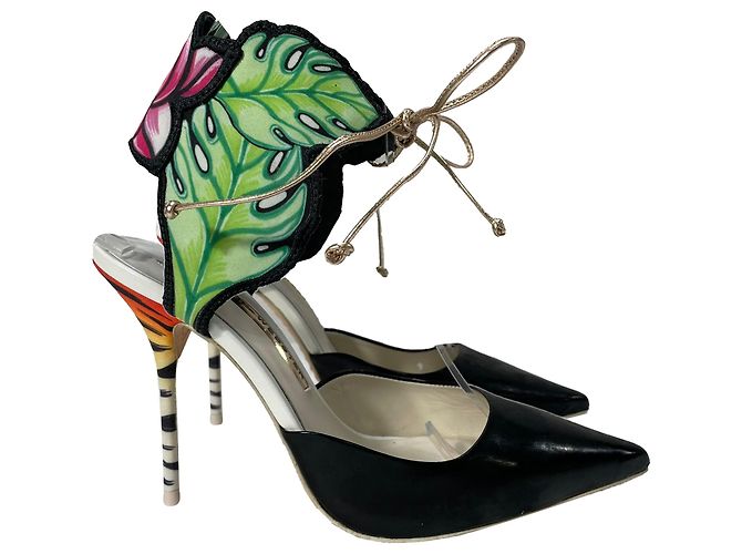 Sophia Webster Rousseau Jungle Ankle Tie Pumps in Multicolor Leather