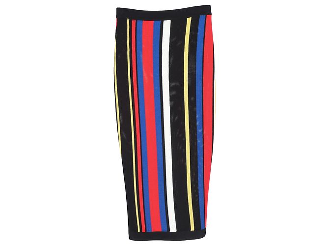 Gonna a righe arcobaleno Balmain in viscosa multicolore