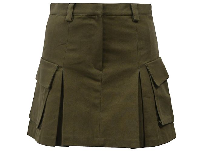 Autre Marque La falda mini plisada Audrey de Frankie Shop en algodón verde Verde oliva