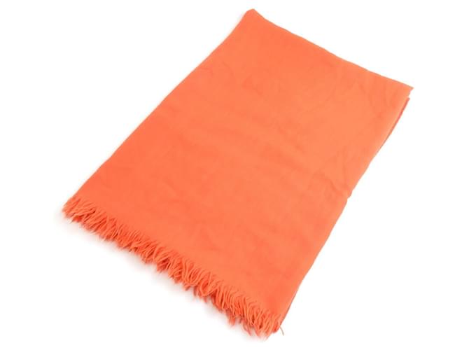 Étole en cachemire et laine Hermès en orange  ref.1846191