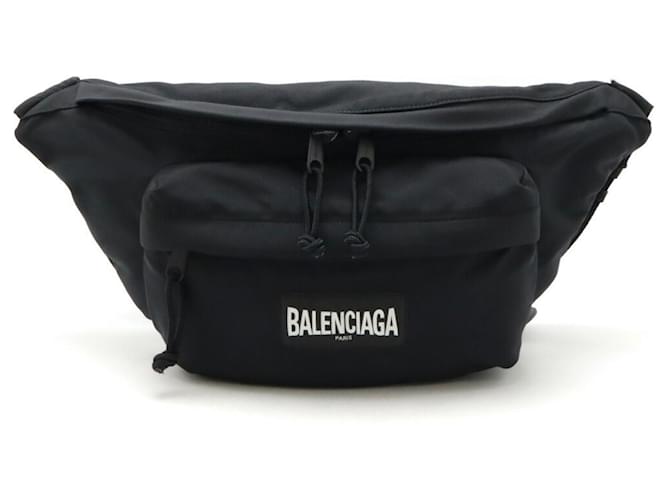 Everyday Balenciaga Black Nylon Canvas Belt Bag Cloth  ref.1846221