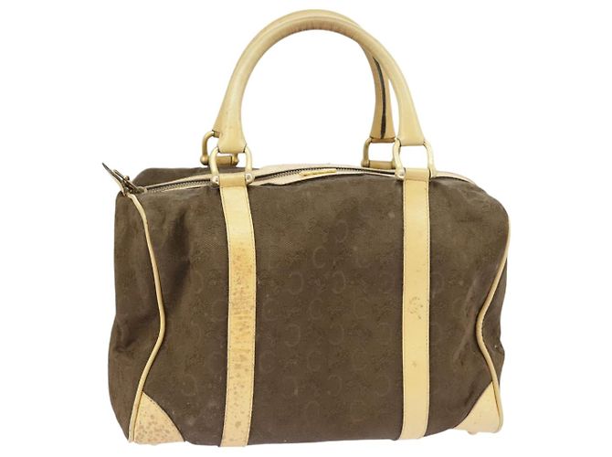 Céline CELINE C bolsa de mão Saluki em canvas marrom Auth 99417