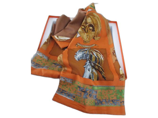 Hermès Sciarpa in twill di seta e angora, 'Persona'. Multicolore