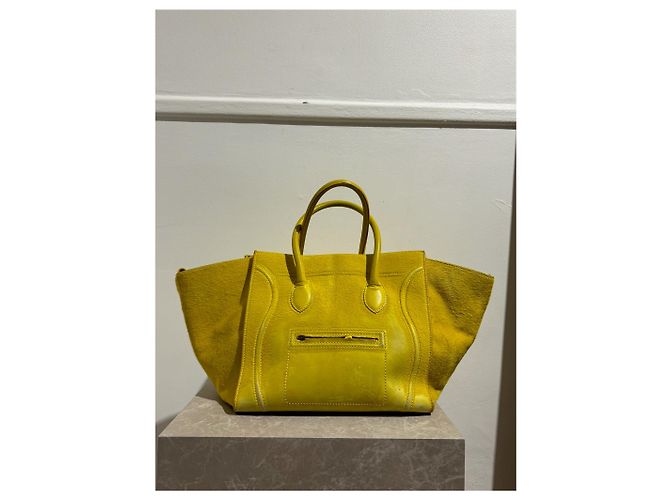 Phantom Céline Bolsos CELINE T. Cuero Amarillo