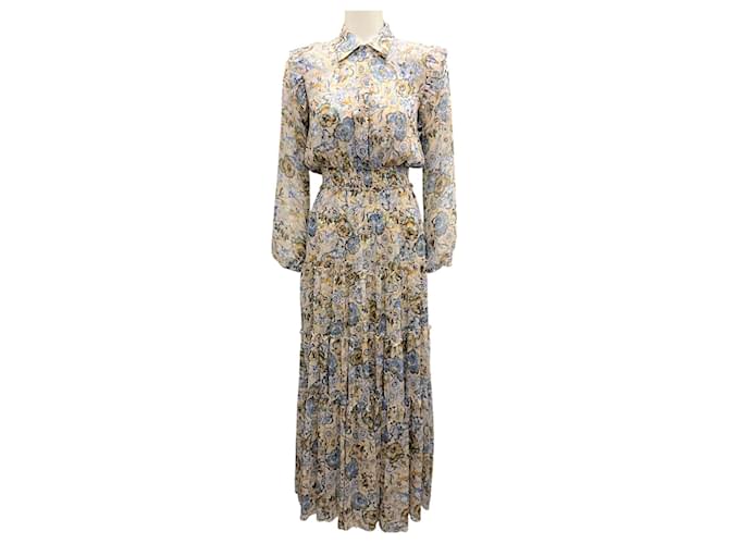 Autre Marque Misa Multi Floral Printed Chiffon Maxi Dress Multiple colors Polyester  ref.1847111