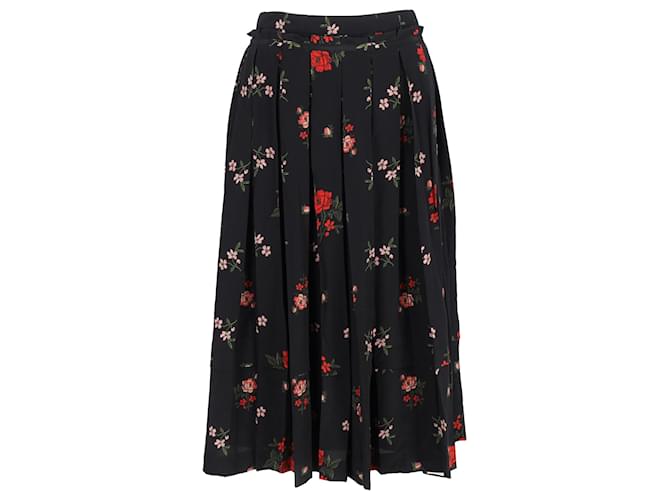 Simone Rocha Floral Pleated Midi Skirt in Black Silk ref Simone Rocha Floral Pleated Midi Skirt in Black Silk ref