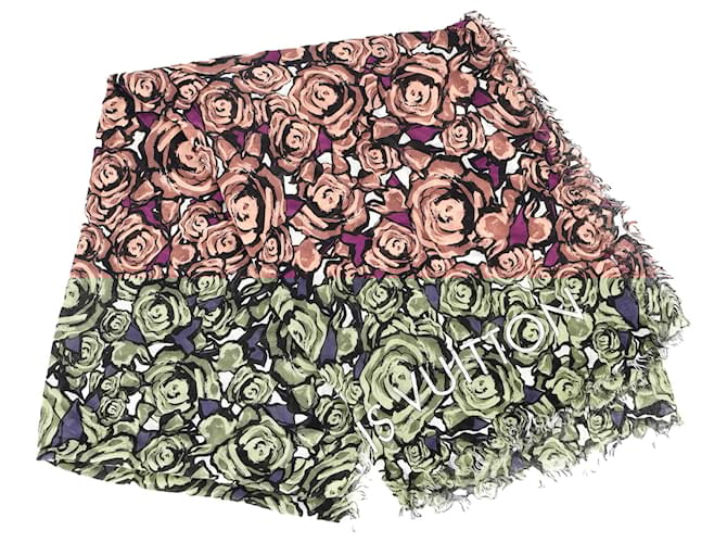 Louis Vuitton Floral Scarf in Multicolor Silk Multiple colors  ref.1847231