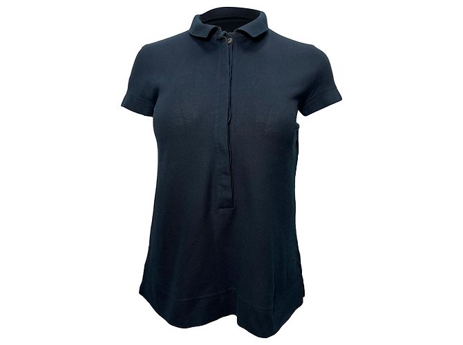 Polo Akris Piqué in cotone nero