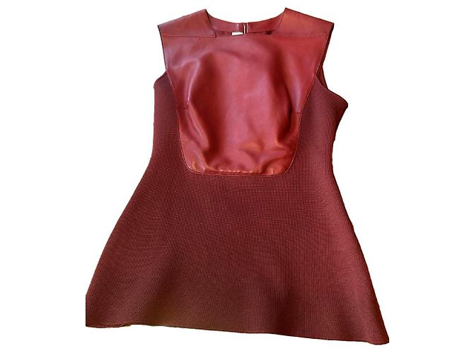 Top Hermès de cuero burdeos