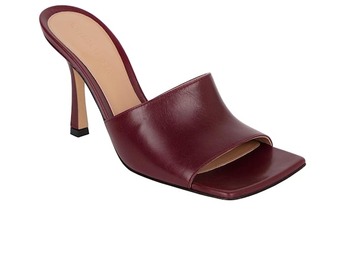 Bottega Veneta Stretch Mule Merlot Black Leather Lambskin