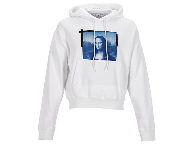 Off White Off-White Hoodie mit Mona Lisa-Druck Weiß