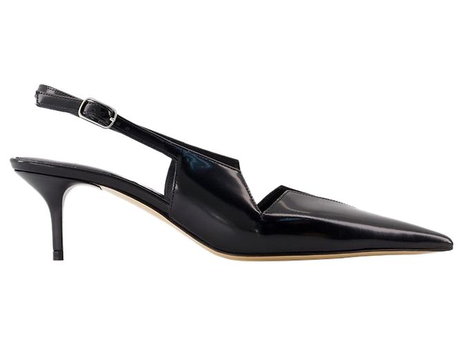 Gloss Star Cut Out Low Stiletto Pumps - Coperni - Leather - Black