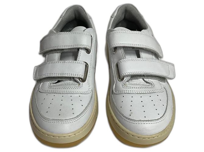 Baskets Acne en cuir blanc avec velcro