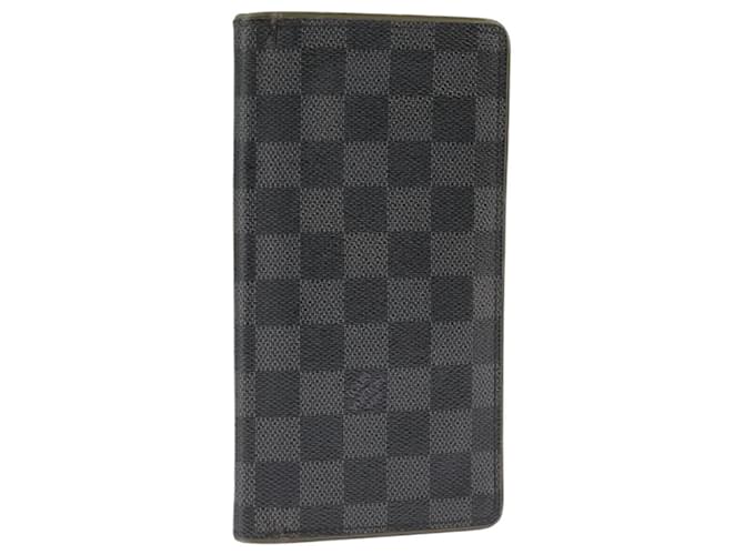 LOUIS VUITTON Damier Graphite Portefeuille Brazza Long Wallet N62665 Auth 99242 Damier ebene  ref.1848575