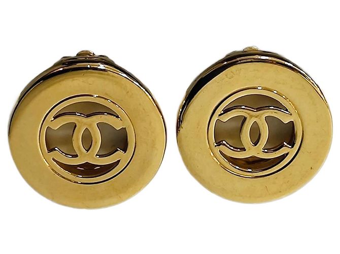 Pendientes Chanel logo CC dorados