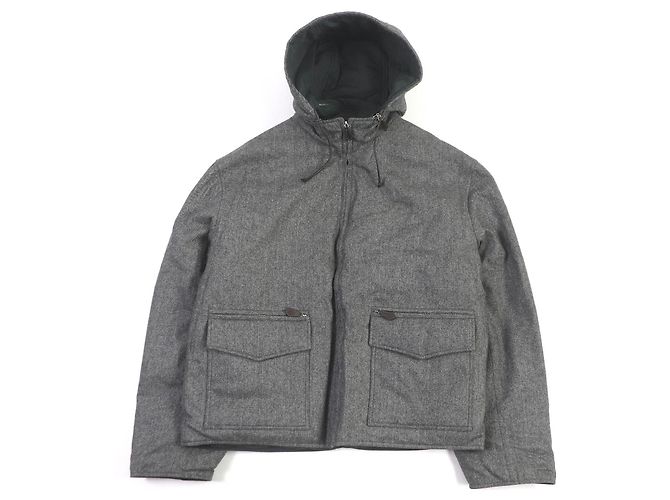 Hermès HERMES Cashmere Nylon Reversible Down Jacket Gray 52 Brown