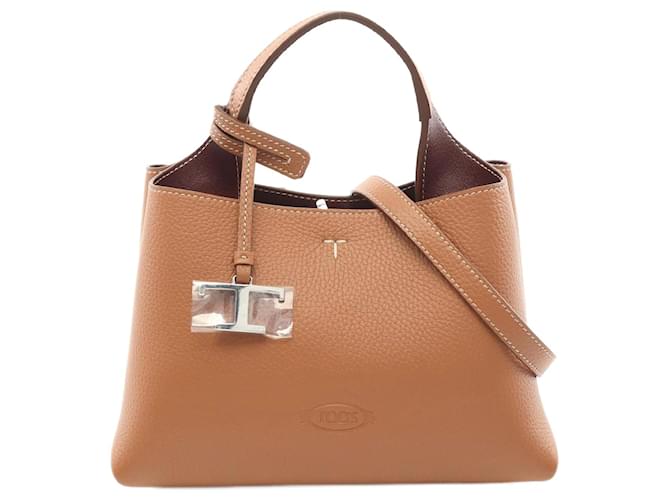 Tod's Leather Micro Handbag Bag XBWAPAEL000QRI9P13 Brown  ref.1850320
