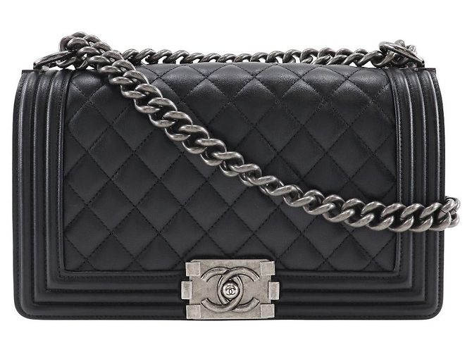 Chanel Boy Chain Shoulder Bag A67086 Black