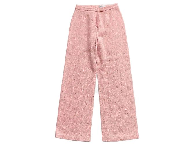 Autre Marque Calças Apriori Rosa de Lã e Seda Espinha de Peixe
