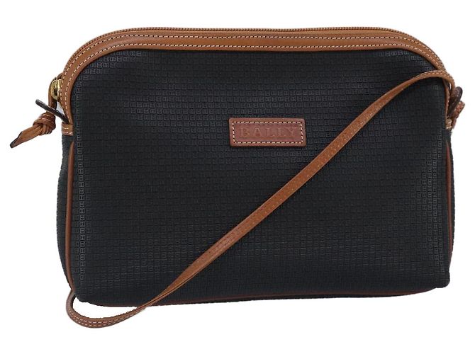 BALLY Bolsa de Ombro de Couro Preta Auth ti2295 Preto